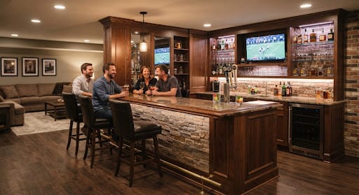 Finished basement by Skip's Modern Carpentry